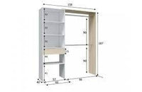 Torres Oak and White Open Wardrobe: Shelves, Dual Hanging Rails, Modern Design - UK Luxury Furniture