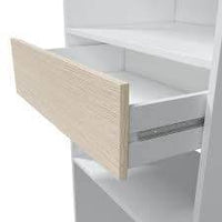 Torres Oak and White Open Wardrobe: Shelves, Dual Hanging Rails, Modern Design - UK Luxury Furniture