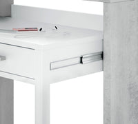 Turin Arctic Concrete Grey and White Extending Desk/Dressing Table/Console Table - UK Luxury Furniture