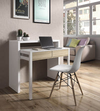 Turin White and Oak Desk Dressing Table or Console Table - 2647 - UK Luxury Furniture