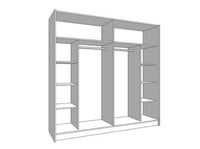 Valentina Graphite Grey 220cm Sliding Wardrobe with Mirror and Ample Storage - UK Luxury Furniture