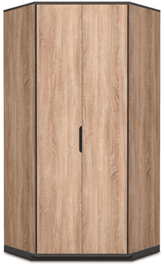 Vant Oak Effect 2-Door Corner Wardrobe: Elegant Storage Solution for Modern Homes - UK Luxury Furniture
