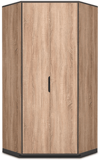 Vant Oak Effect 2-Door Corner Wardrobe: Elegant Storage Solution for Modern Homes - UK Luxury Furniture