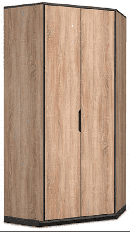 Vant Oak Effect 2-Door Corner Wardrobe: Elegant Storage Solution for Modern Homes - UK Luxury Furniture