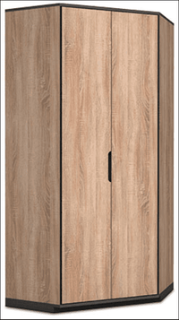 Vant Oak Effect 2-Door Corner Wardrobe: Elegant Storage Solution for Modern Homes - UK Luxury Furniture