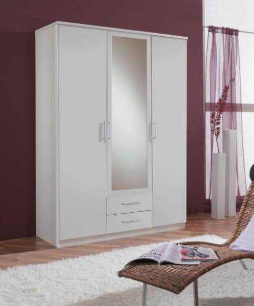 Venice Alpine White Three-Door Two-Drawer Wardrobe for Elegant Bedroom Storage - UK Luxury Furniture