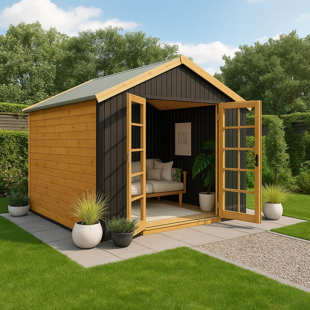 Luxury Outdoor Composite Wall Panels - Weatherproof, UV-Resistant, 25 Year Guarantee, Black & Light Oak - UK Luxury Furniture