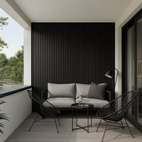 Luxury Outdoor Composite Wall Panels - Weatherproof, UV-Resistant, 25 Year Guarantee, Black & Light Oak - UK Luxury Furniture