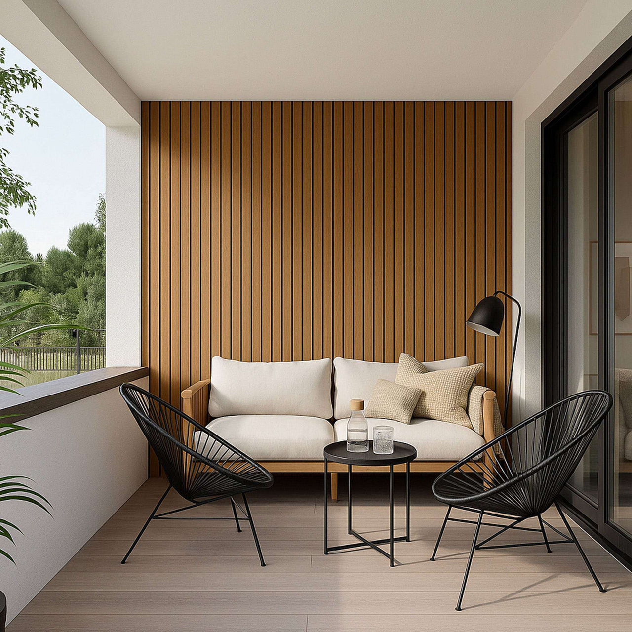 Luxury Outdoor Composite Wall Panels - Weatherproof, UV-Resistant, 25 Year Guarantee, Black & Light Oak - UK Luxury Furniture