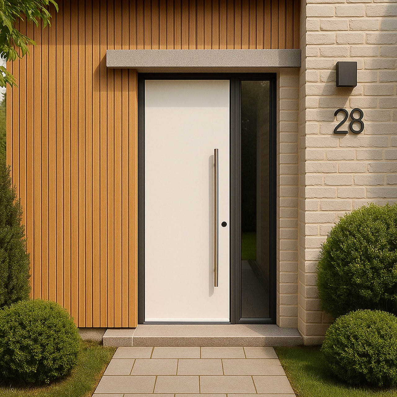 Luxury Outdoor Composite Wall Panels - Weatherproof, UV-Resistant, 25 Year Guarantee, Black & Light Oak - UK Luxury Furniture
