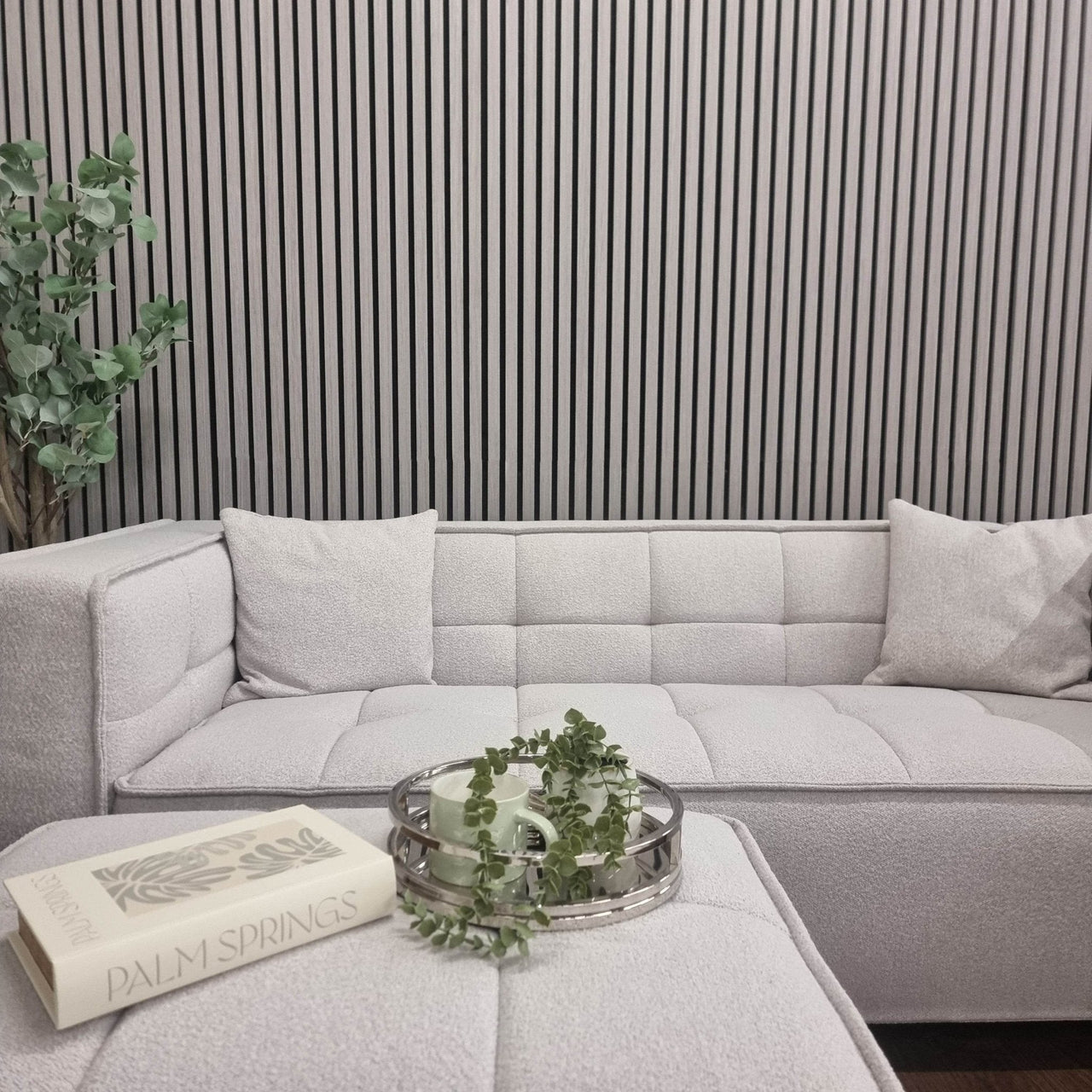 Luxury Acoustic Wood Slatted Wall Panels - 240cm Sound-Dampening MDF, Easy Install Design - UK Luxury Furniture