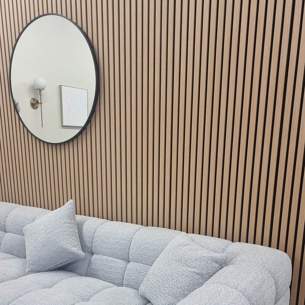 Luxury Acoustic Wood Slatted Wall Panels - 240cm Sound-Dampening MDF, Easy Install Design - UK Luxury Furniture