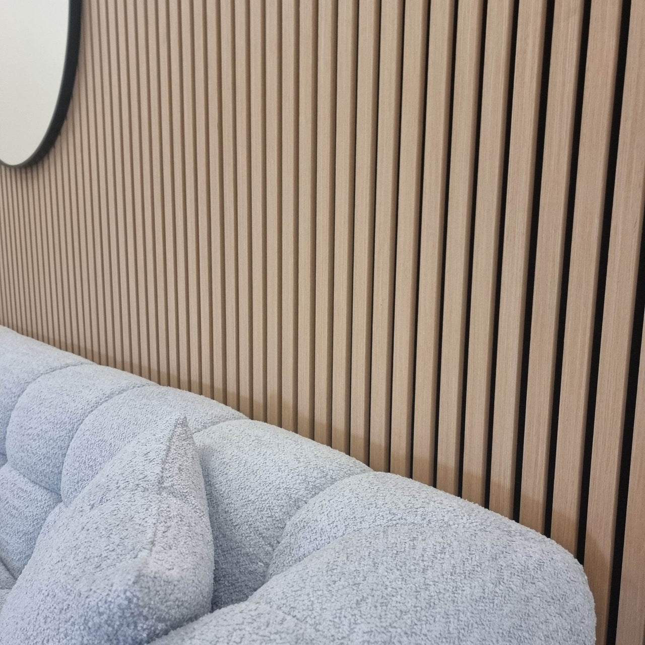 Luxury Acoustic Wood Slatted Wall Panels - 240cm Sound-Dampening MDF, Easy Install Design - UK Luxury Furniture