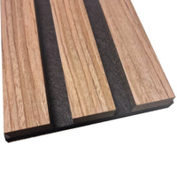 Luxury Acoustic Wood Slatted Wall Panels - 240cm Sound-Dampening MDF, Easy Install Design - UK Luxury Furniture