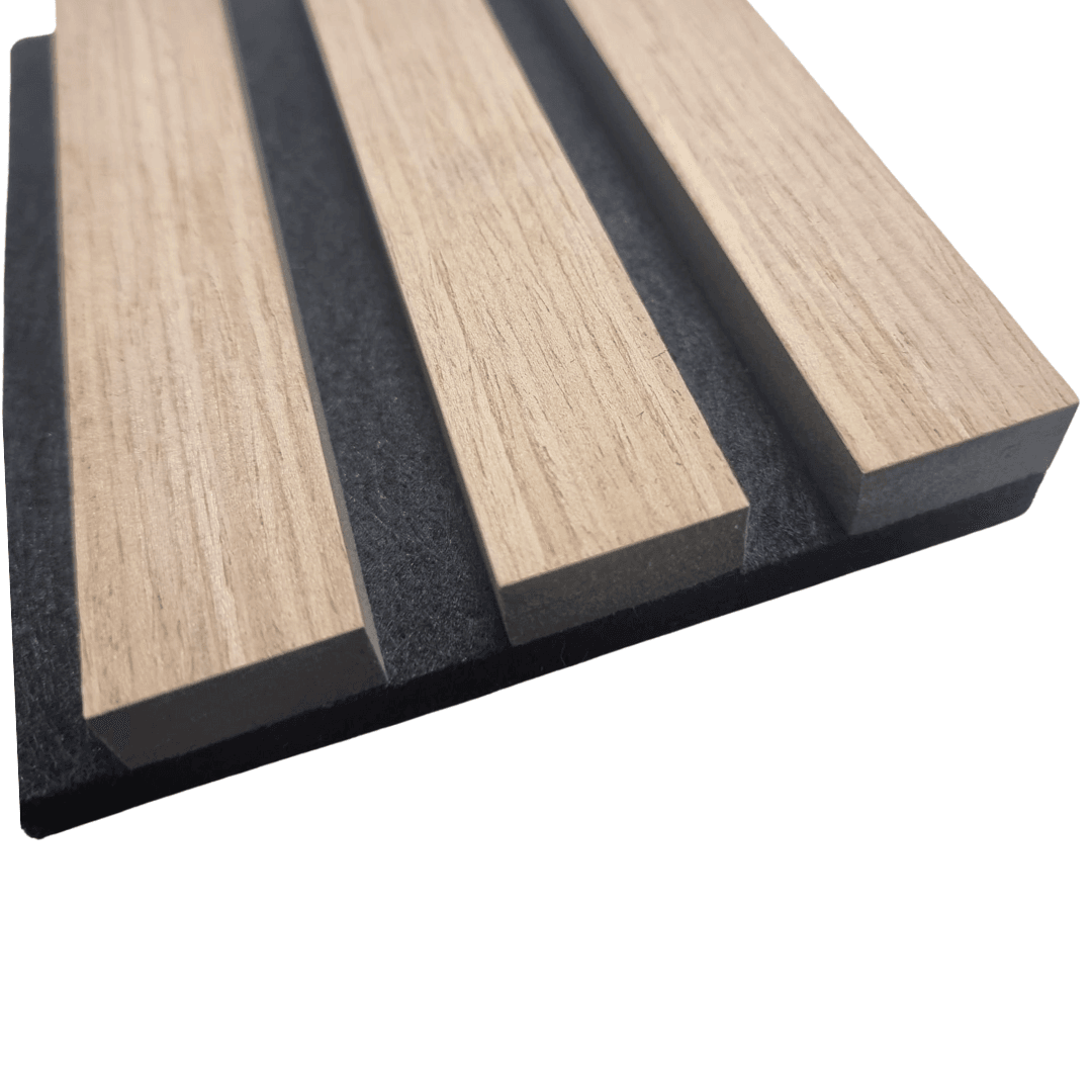Luxury Acoustic Wood Slatted Wall Panels - 240cm Sound-Dampening MDF, Easy Install Design - UK Luxury Furniture