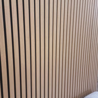 Luxury Acoustic Wood Slatted Wall Panels - 240cm Sound-Dampening MDF, Easy Install Design - UK Luxury Furniture