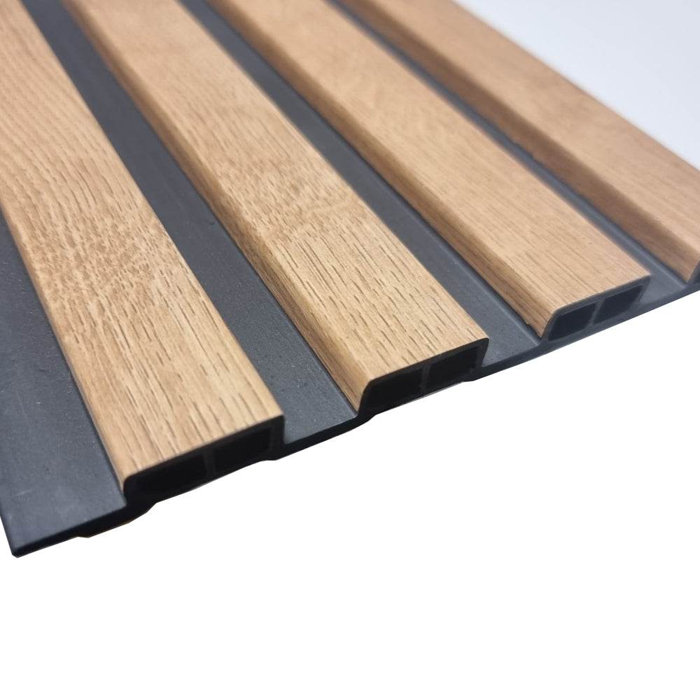 Luxurious WPC Wood Effect Slatted Wall Panels – Stylish & Durable Wall Covering, Easy Installation - UK Luxury Furniture