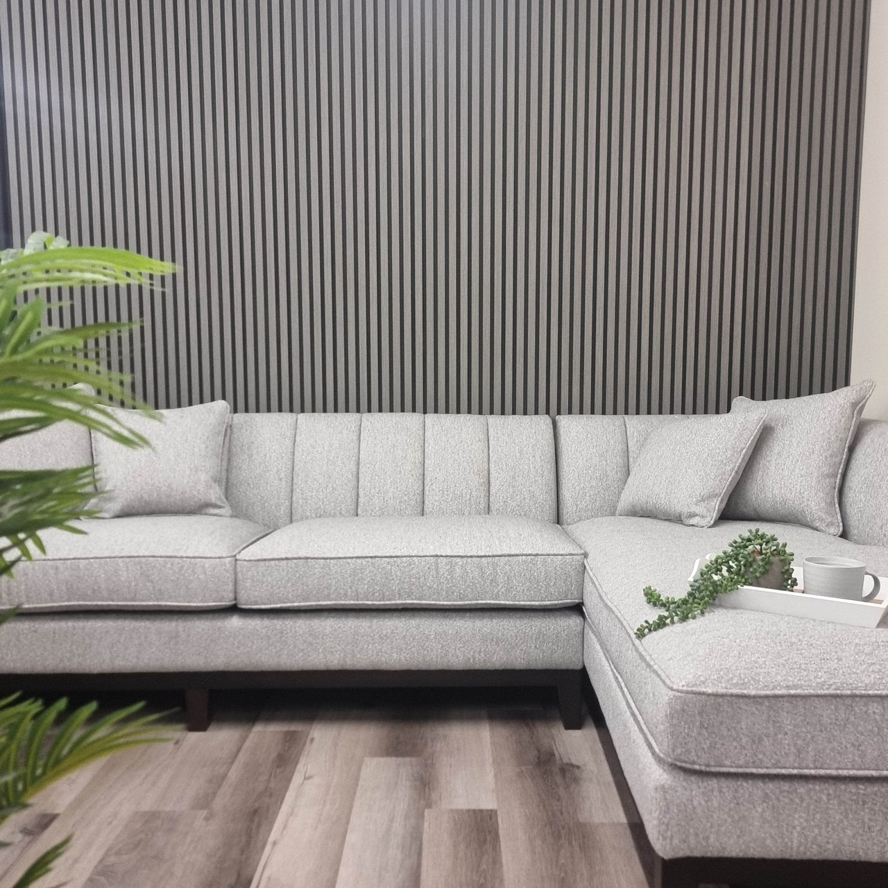 Luxurious WPC Wood Effect Slatted Wall Panels – Stylish & Durable Wall Covering, Easy Installation - UK Luxury Furniture