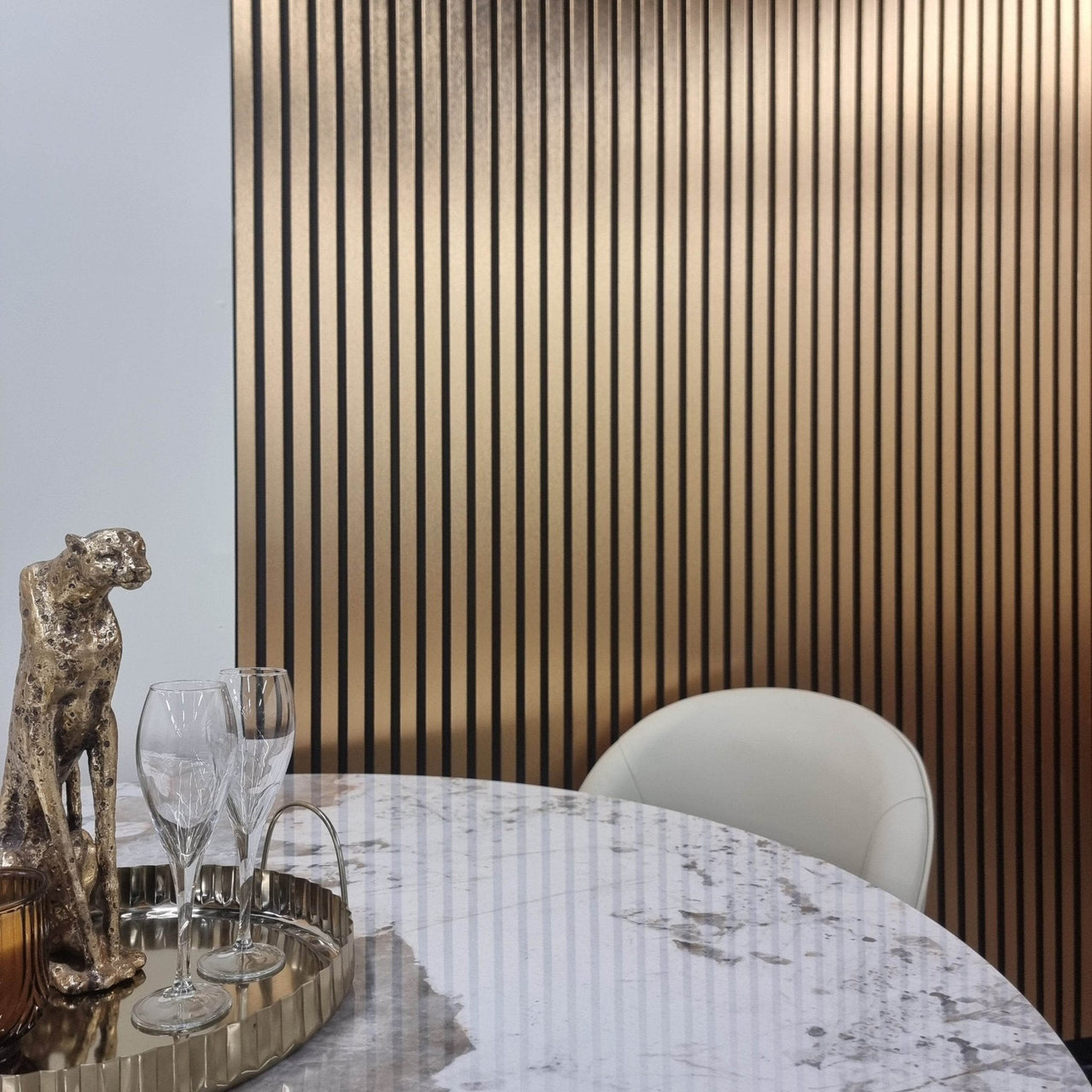 Luxurious WPC Wood Effect Slatted Wall Panels – Stylish & Durable Wall Covering, Easy Installation - UK Luxury Furniture