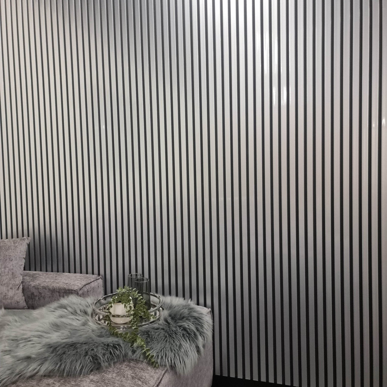 Luxurious WPC Wood Effect Slatted Wall Panels – Stylish & Durable Wall Covering, Easy Installation - UK Luxury Furniture